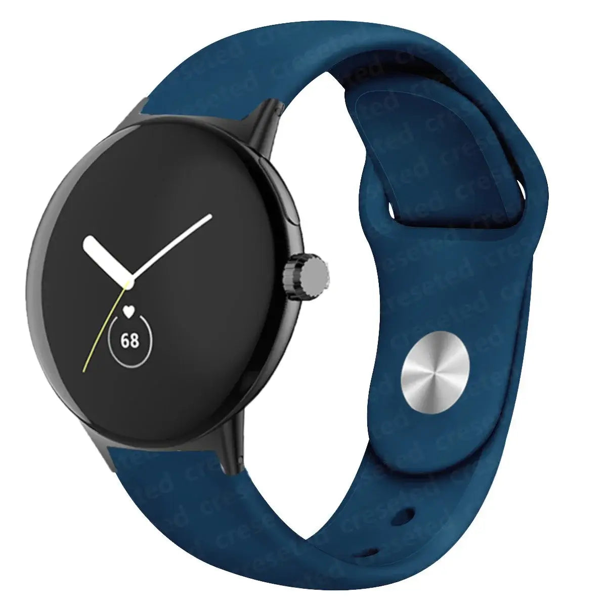 Round Stud Silicone Google Pixel Watch Band in Petrol Blue