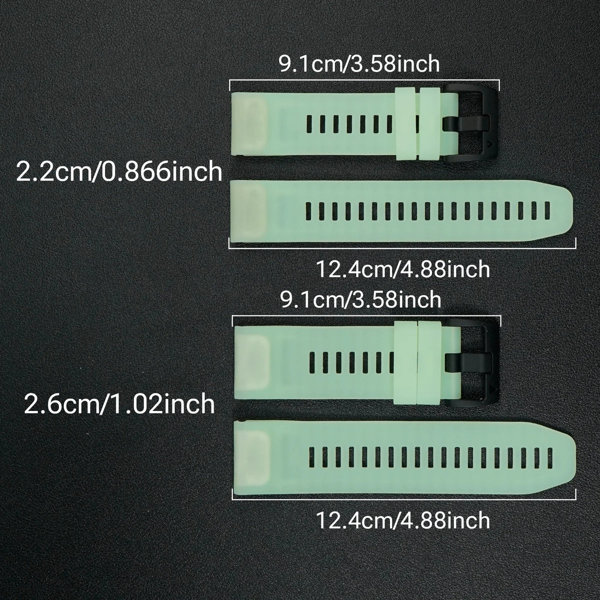 Garmin QuickFit 22/26mm Glow-in-the-Dark Silicone Band — product detail