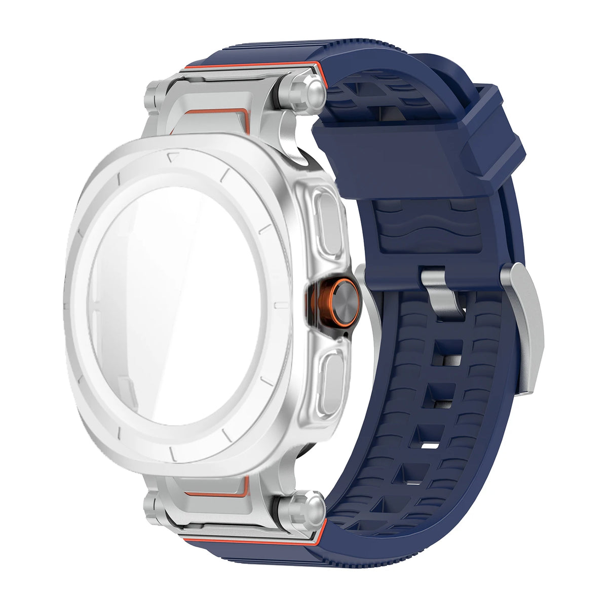 Samsung Galaxy Ultra/Ultra2 Silicone Sport Watch Band - Acrylic Case in SL Midnight Blue color, designed for 47mm models.