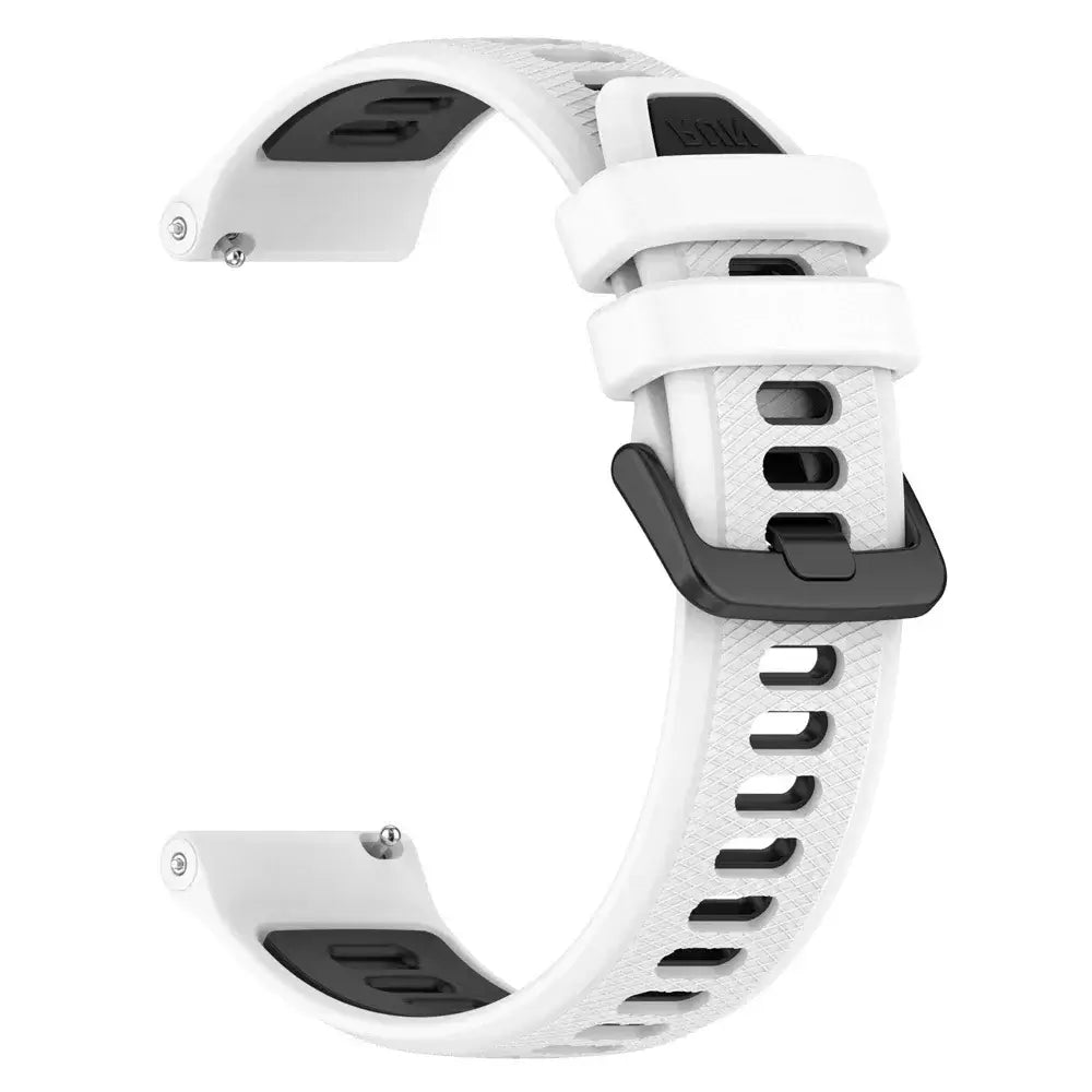 Amazfit Textured Silicone Band with Color and Buckle Options — White / Black