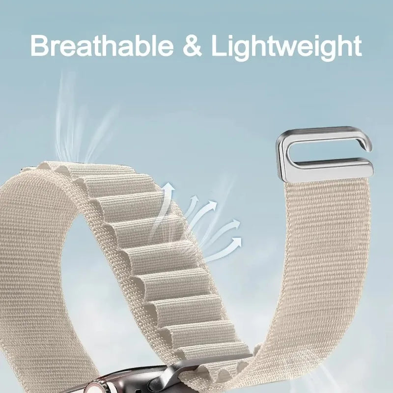 Polar Alpine-Style Nylon Loop Band — Raised fabric loops and hook closure