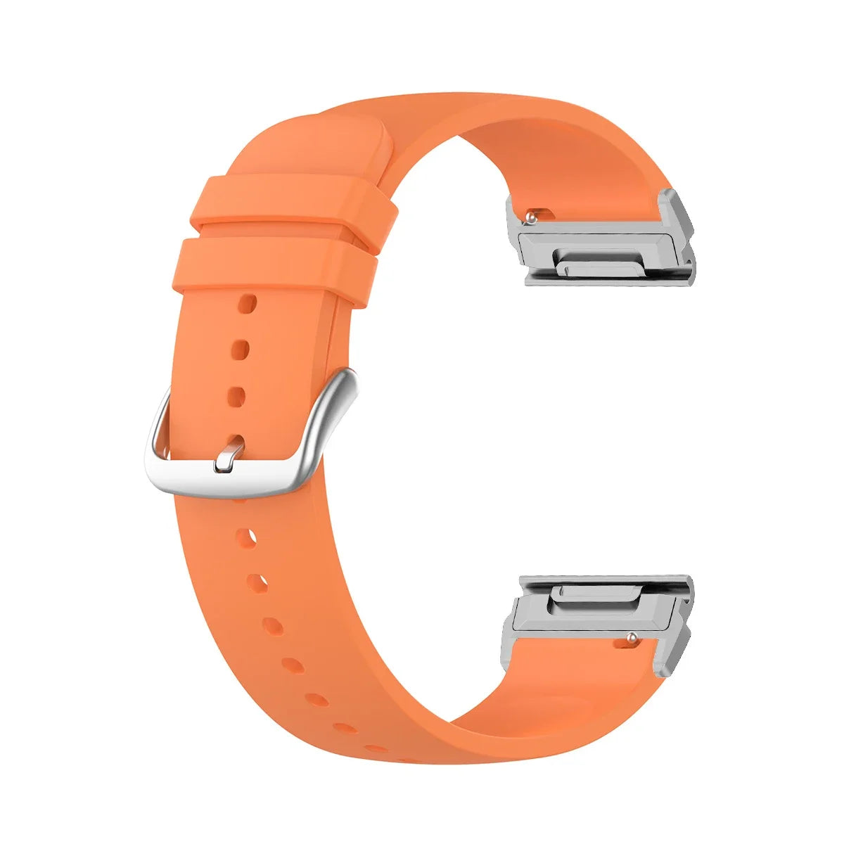 Garmin QuickFit Smooth Silicone Buckle Band in Orange / Silver
