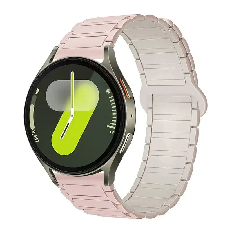 Amazfit Ribbed Magnetic Silicone Loop Band — Pink / Cream
