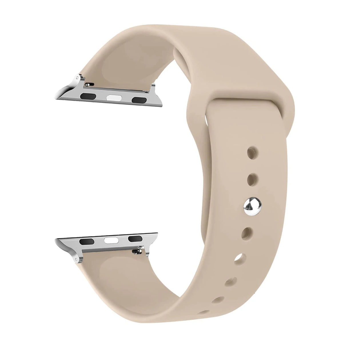 Classic Pin-and-Tuck Silicone Apple Watch Band in Sand