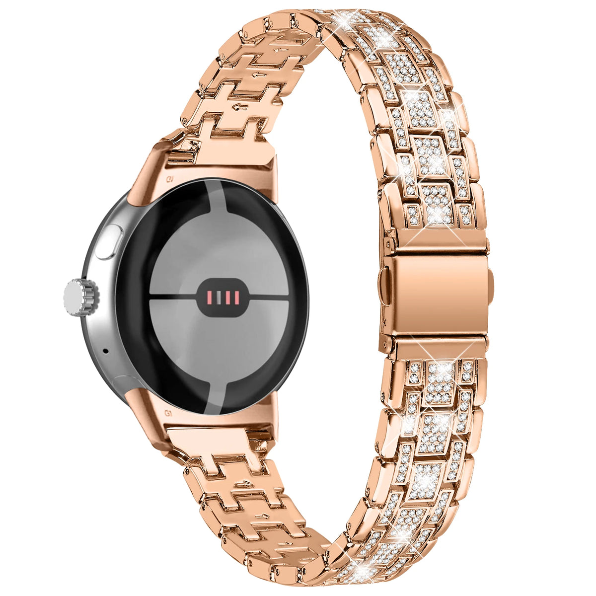Google Pixel Watch 5, 4 and 3 41mm Crystal Link Bracelet Band — band detail