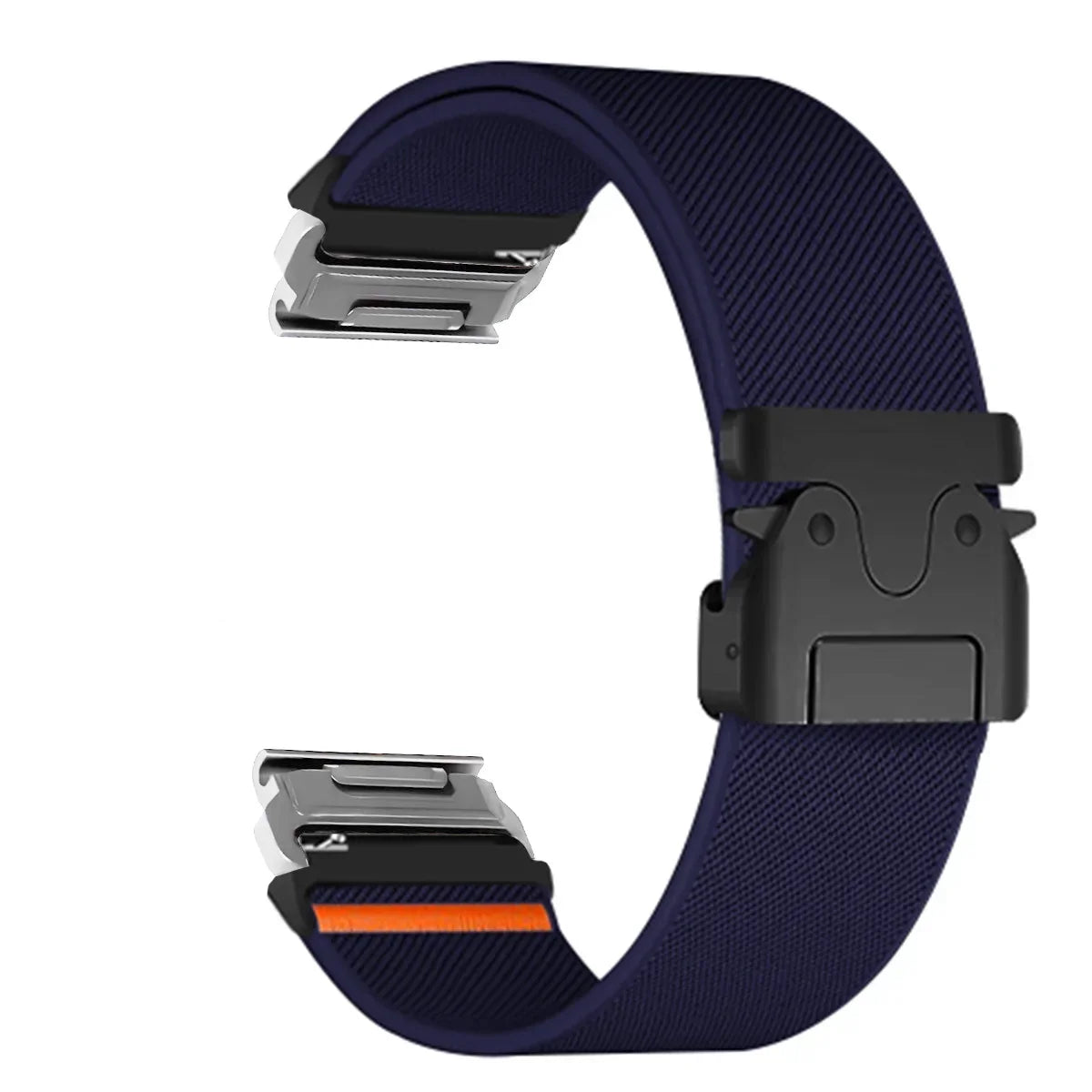 Garmin QuickFit Nylon Band - Clasp and Slider Styles in Navy / Silver - Clasp