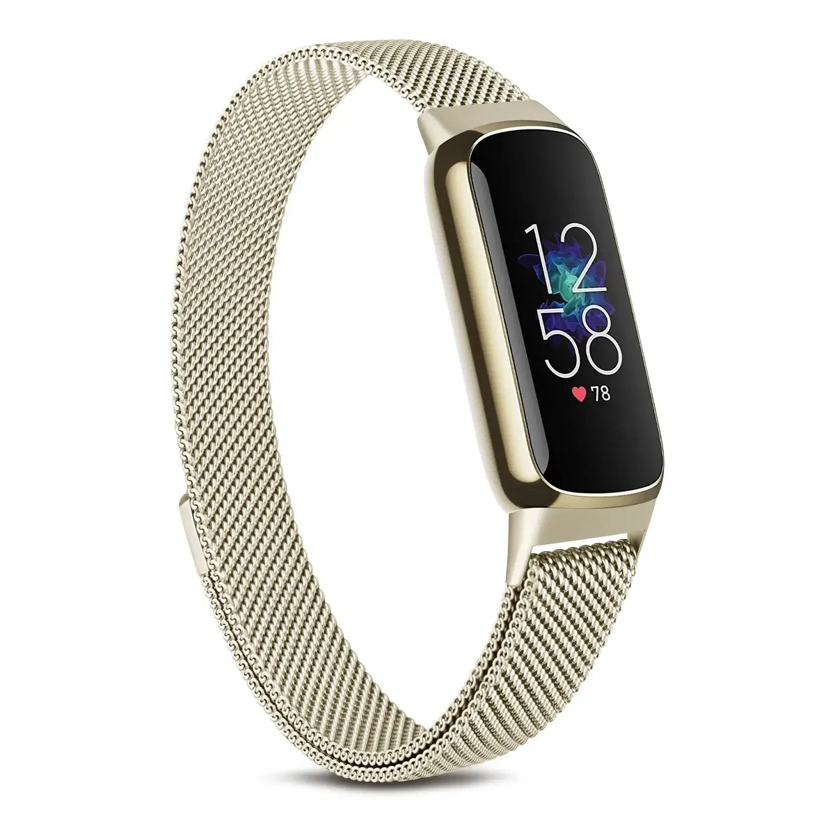 Fitbit Luxe Magnetic Stainless Steel Mesh Band - Champagne Gold