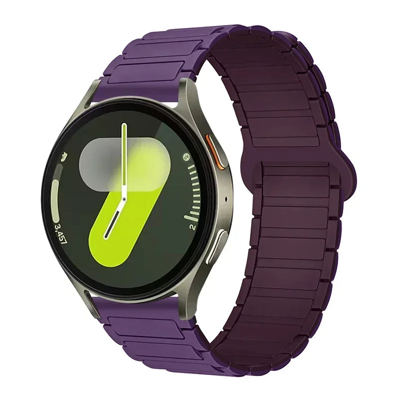 Polar Ribbed Magnetic Silicone Loop Band — Plum Purple