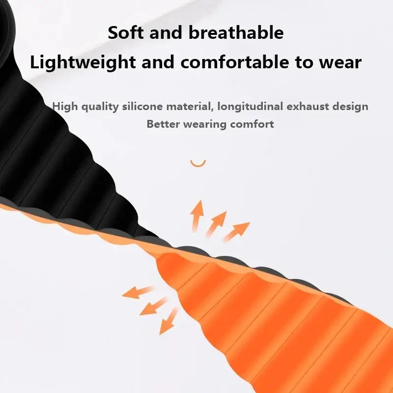 Black and orange silicone underside — BandsCo Straps