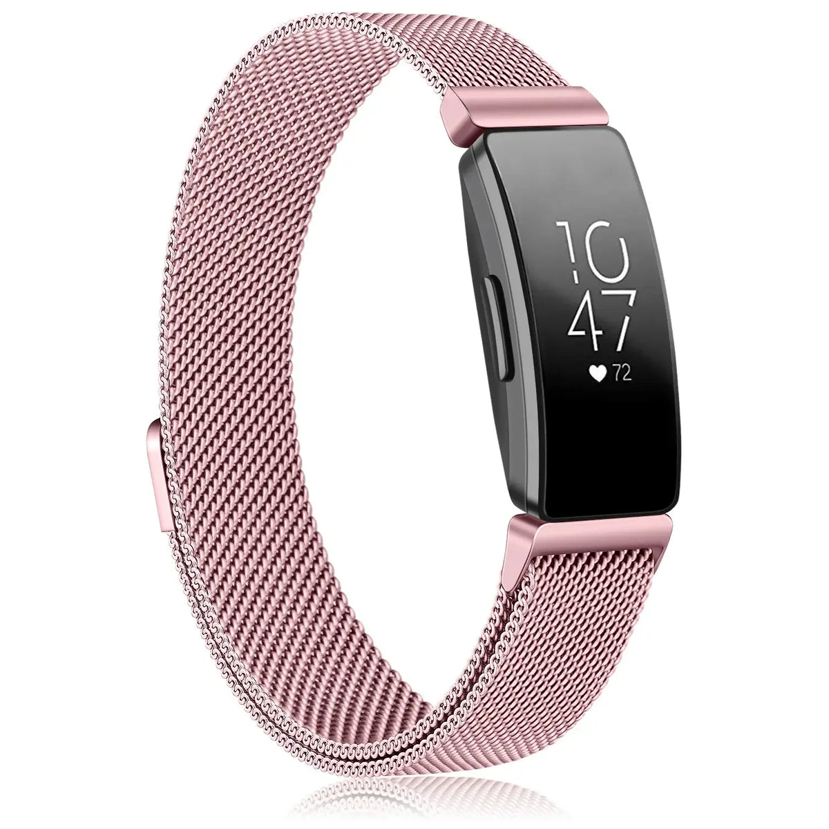 Fitbit Inspire 1/2/HR Magnetic Steel Mesh Band - Rose Pink