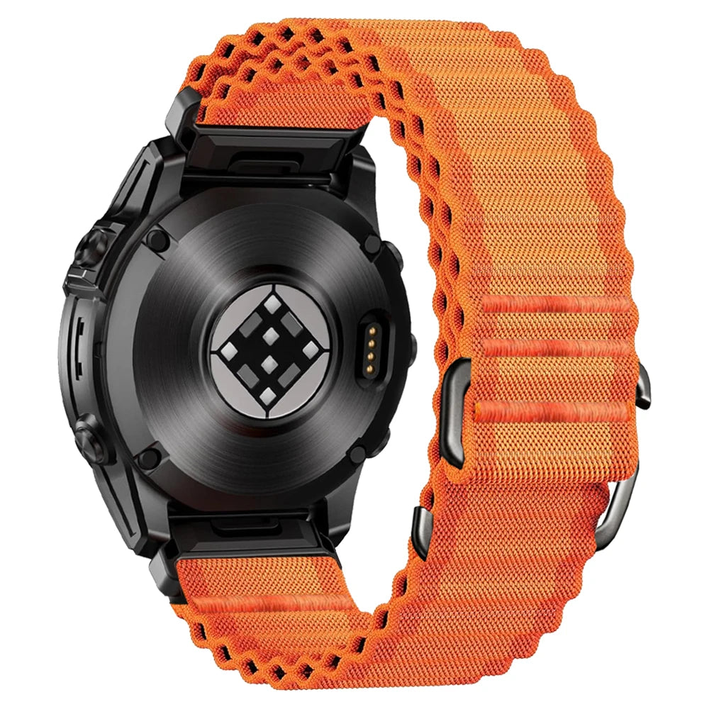 Orange Garmin QuickFit 22/26mm Canvas Nylon Loop Band