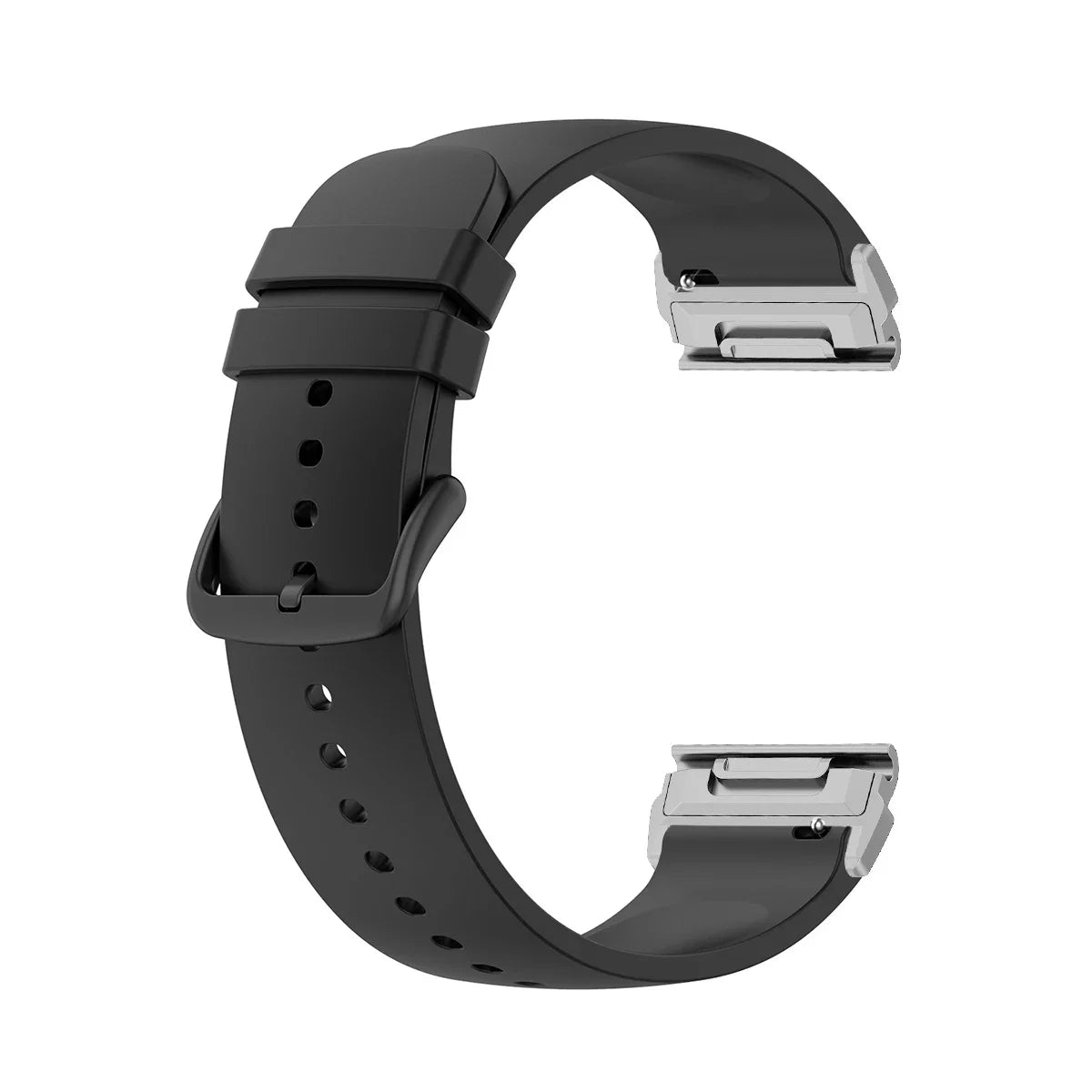 Garmin QuickFit Smooth Silicone Buckle Band in Black / Silver