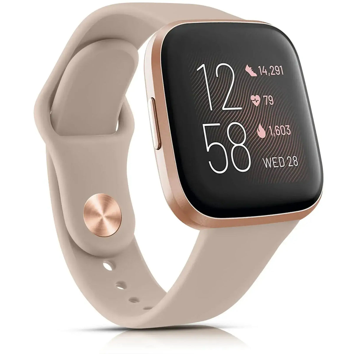 Fitbit Versa & Sense Silicone Pin-and-Tuck Band - Beige