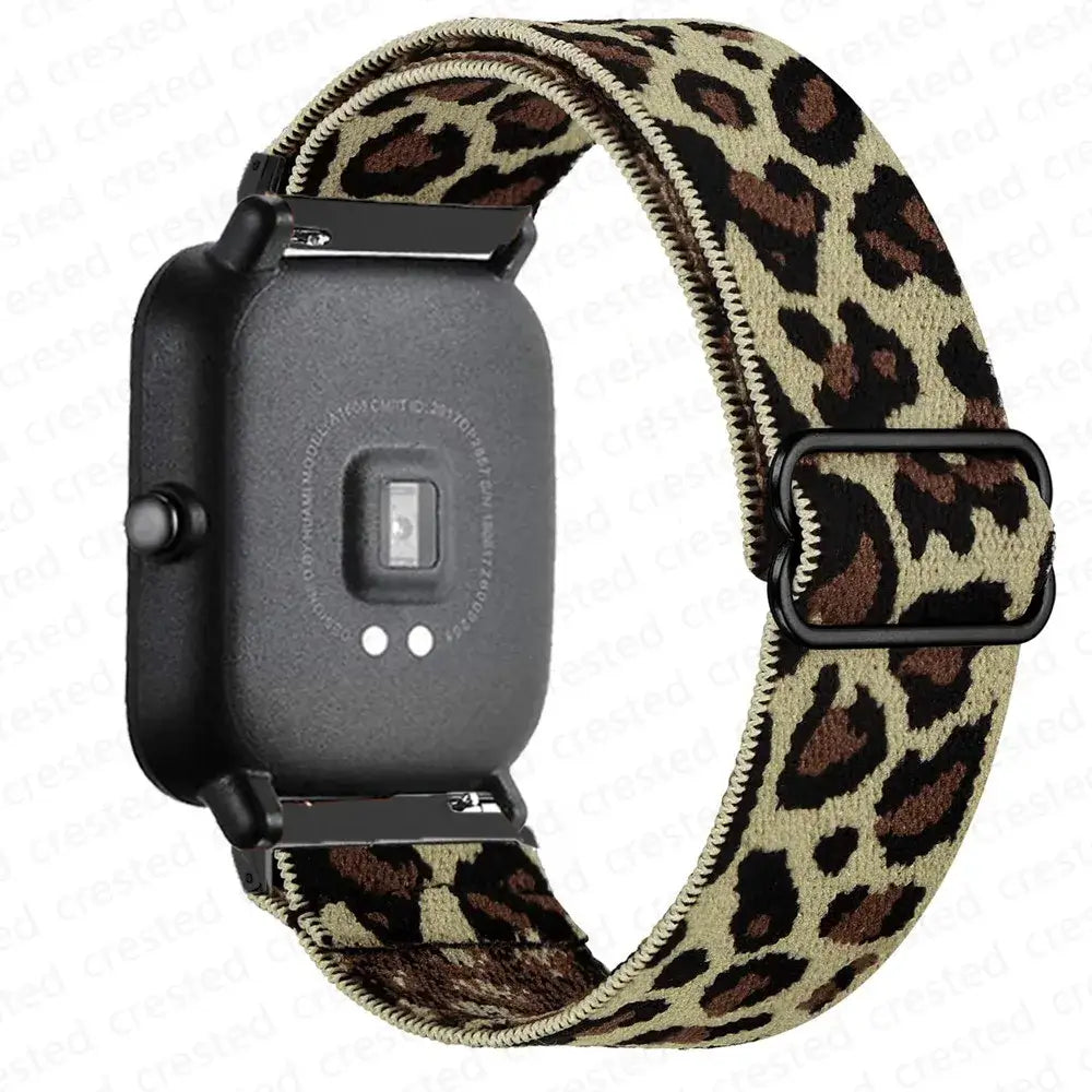 Adjustable Nylon Loop Band for Amazfit – Beige Leopard
