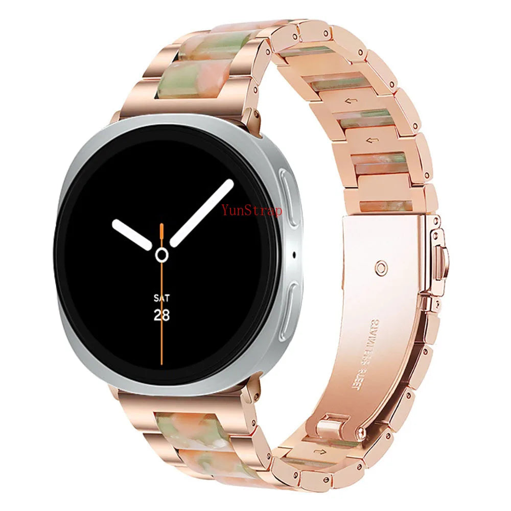Samsung Galaxy Watch Band Metal Resin Bracelet Watch8/Watch8 Classic/Watch9 Ultra/Ultra2 on a stylish watch.