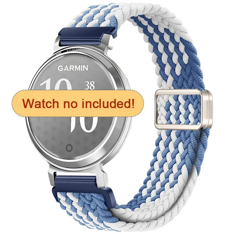 Garmin Lily 2 Braided Nylon Magnetic Band in Blue and White