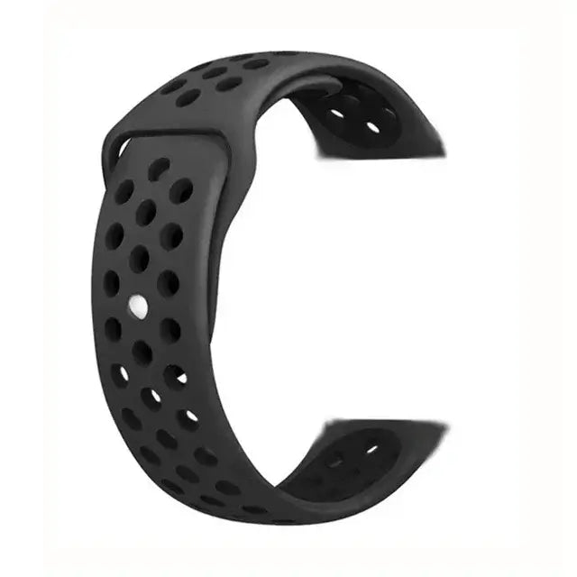 Amazfit Perforated Silicone Pin-and-Tuck Band — Black