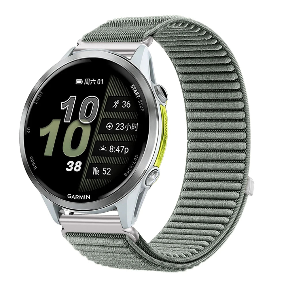 Polar Ribbed Nylon Sport Loop Watch Band — Sage Green