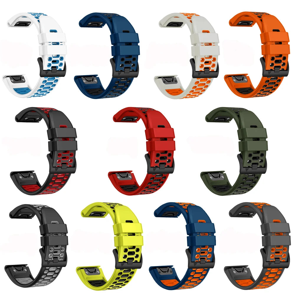 Garmin QuickFit 22/26mm Breathable Two-Tone Silicone Band — product detail