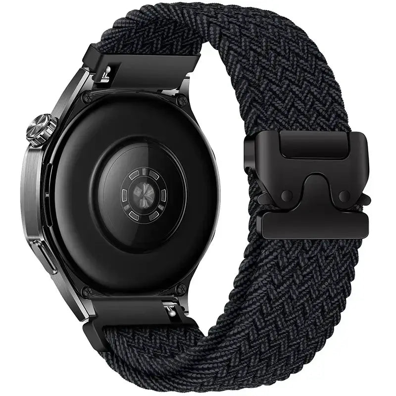 Braided Nylon Clasp Band for Amazfit – Black Herringbone