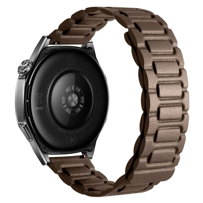 Dark Brown Garmin 18/20/22mm Quick Release Magnetic Leather Link Band