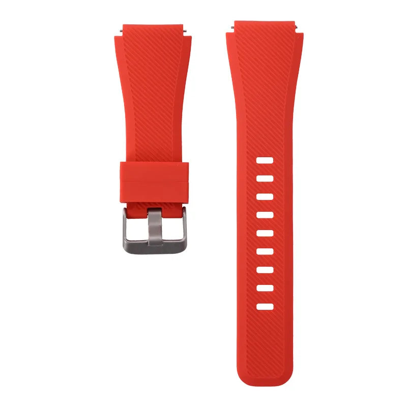 Polar Textured Silicone Band with Wide Keeper – Red