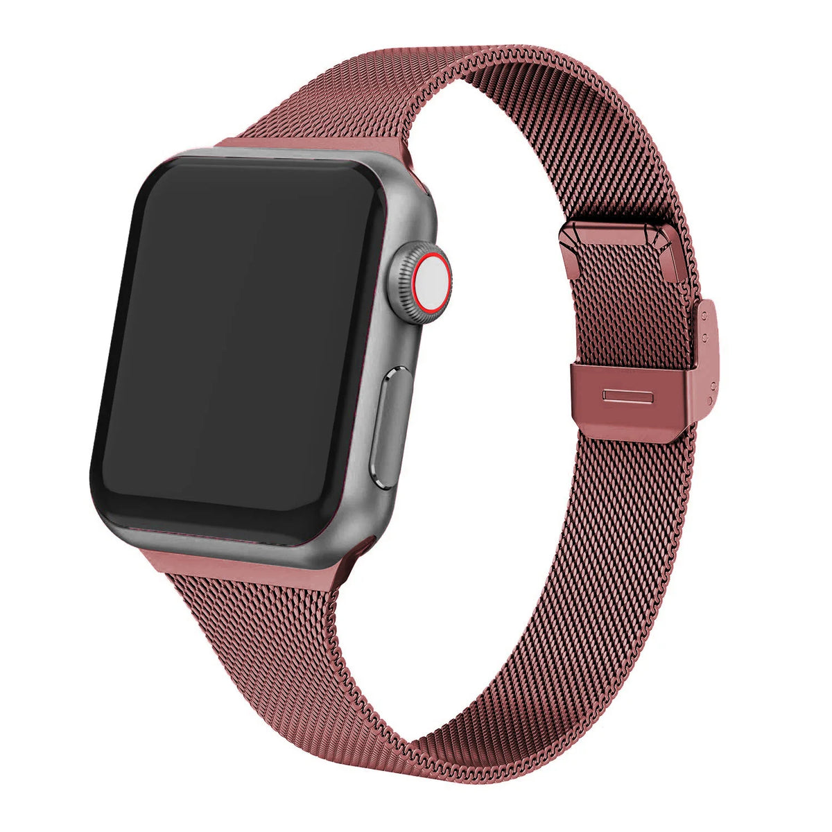 Milanese Mesh Apple Watch Band with Sliding Clasp in Burgundy