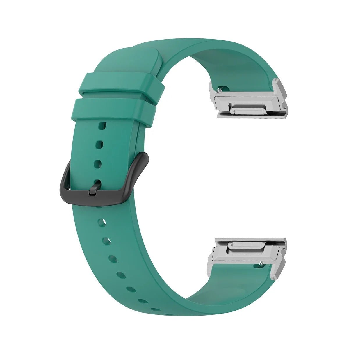 Garmin QuickFit Smooth Silicone Buckle Band in Teal / Silver
