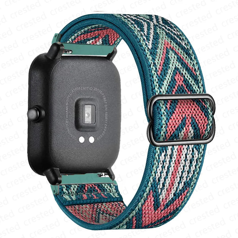 Adjustable Nylon Loop Band for Motorola Moto — Teal / Coral Chevron