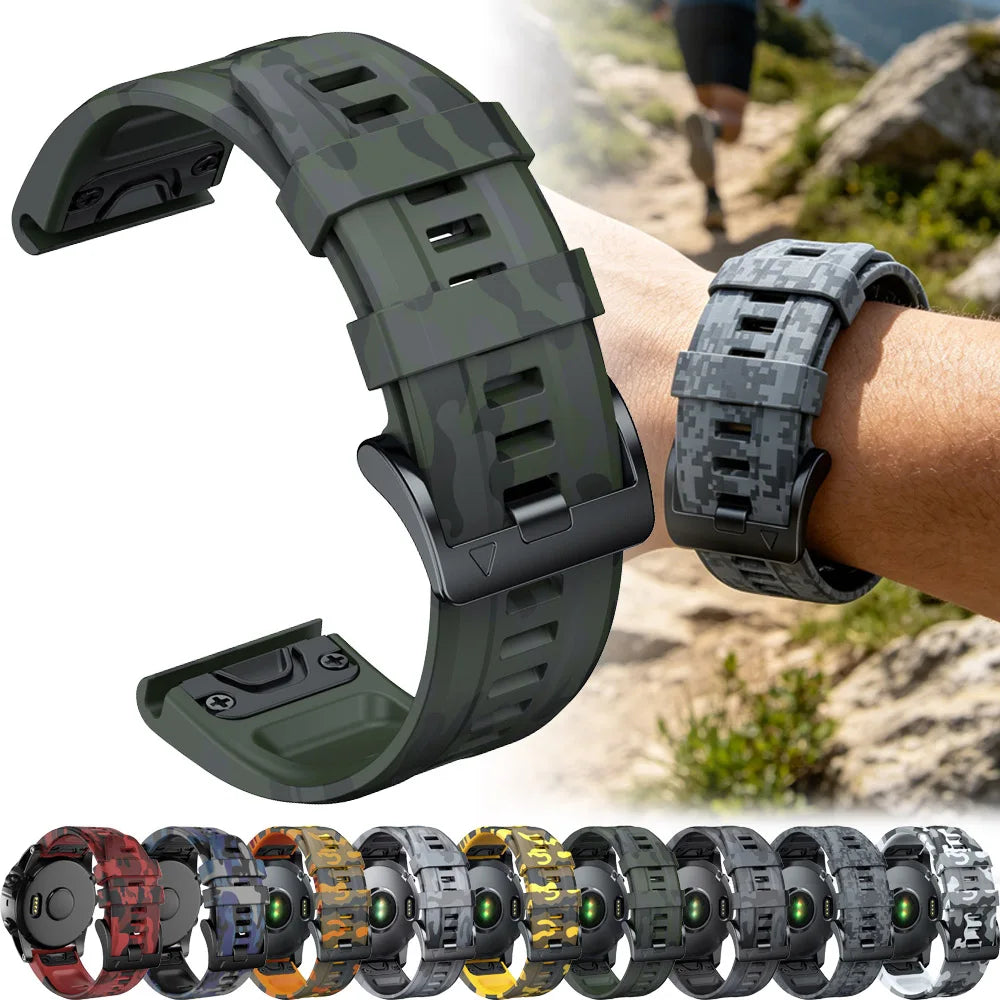 Garmin QuickFit 22/26mm Silicone Band, Camo and Solid Colors