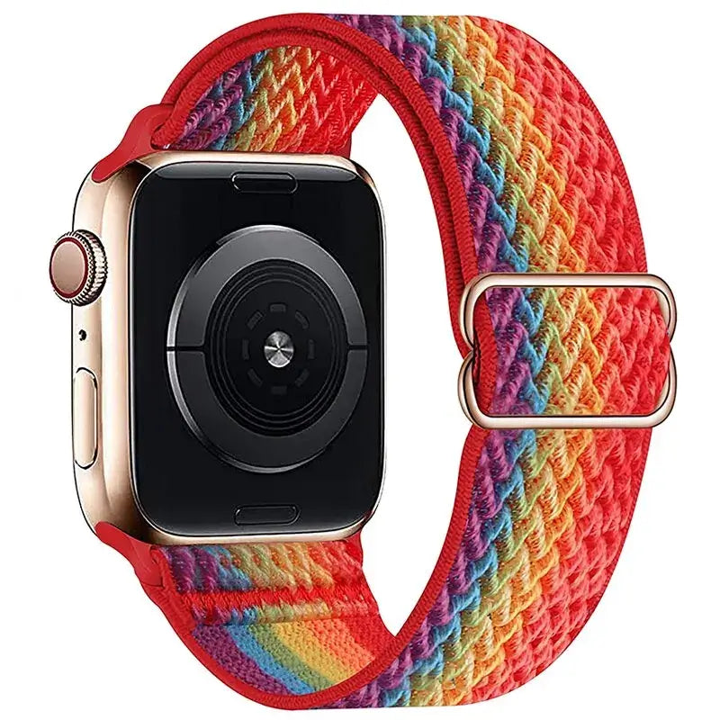 Rainbow chevron nylon Apple Watch band