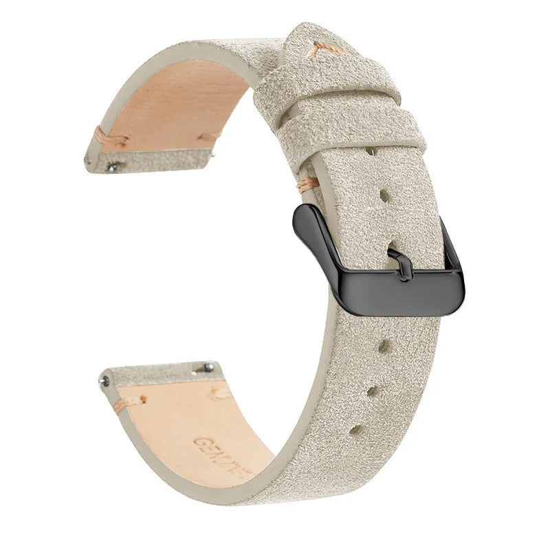 Motorola Moto Suede Leather Band with Buckle Color Options — Beige / Black Buckle