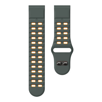 Carbon Gray / Orange Garmin QuickFit 22/26mm Perforated Silicone Band with Tuck Closure