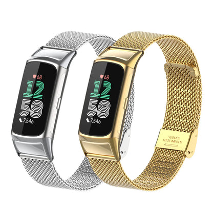 Fitbit Charge 5 and 6 Stainless Steel Mesh Band with Clasp