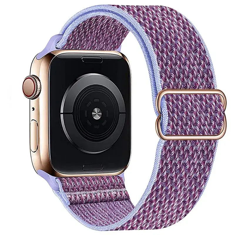 Lilac Chevron adjustable stretch nylon Apple Watch band
