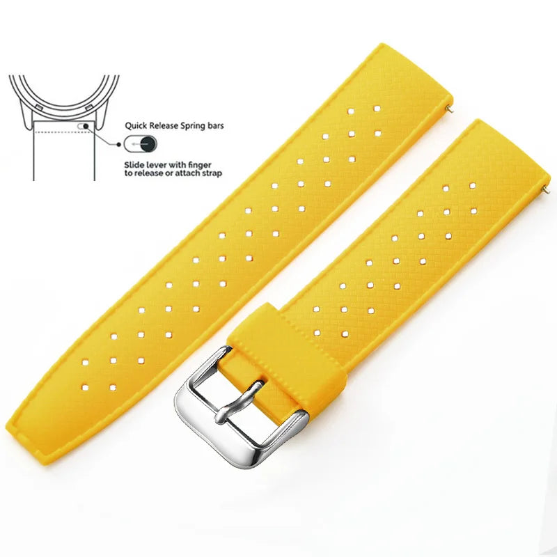 Tropic Silicone Band for Polar – Yellow / Silver Buckle (Option 1)