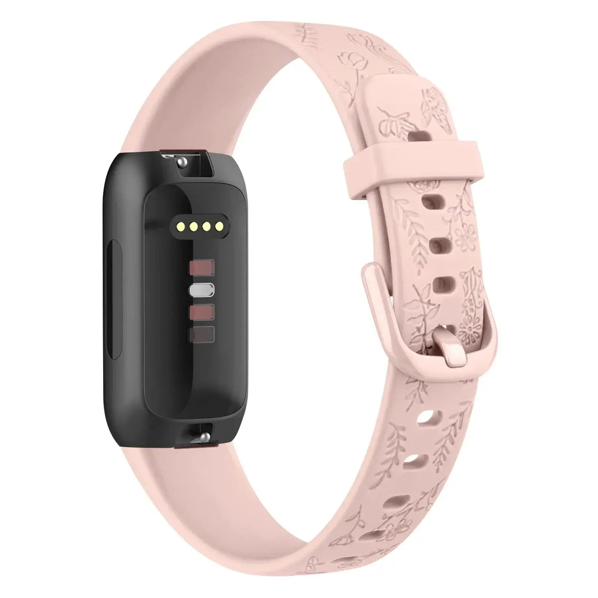 Fitbit Inspire 3 Floral-Engraved Silicone Band - Blush