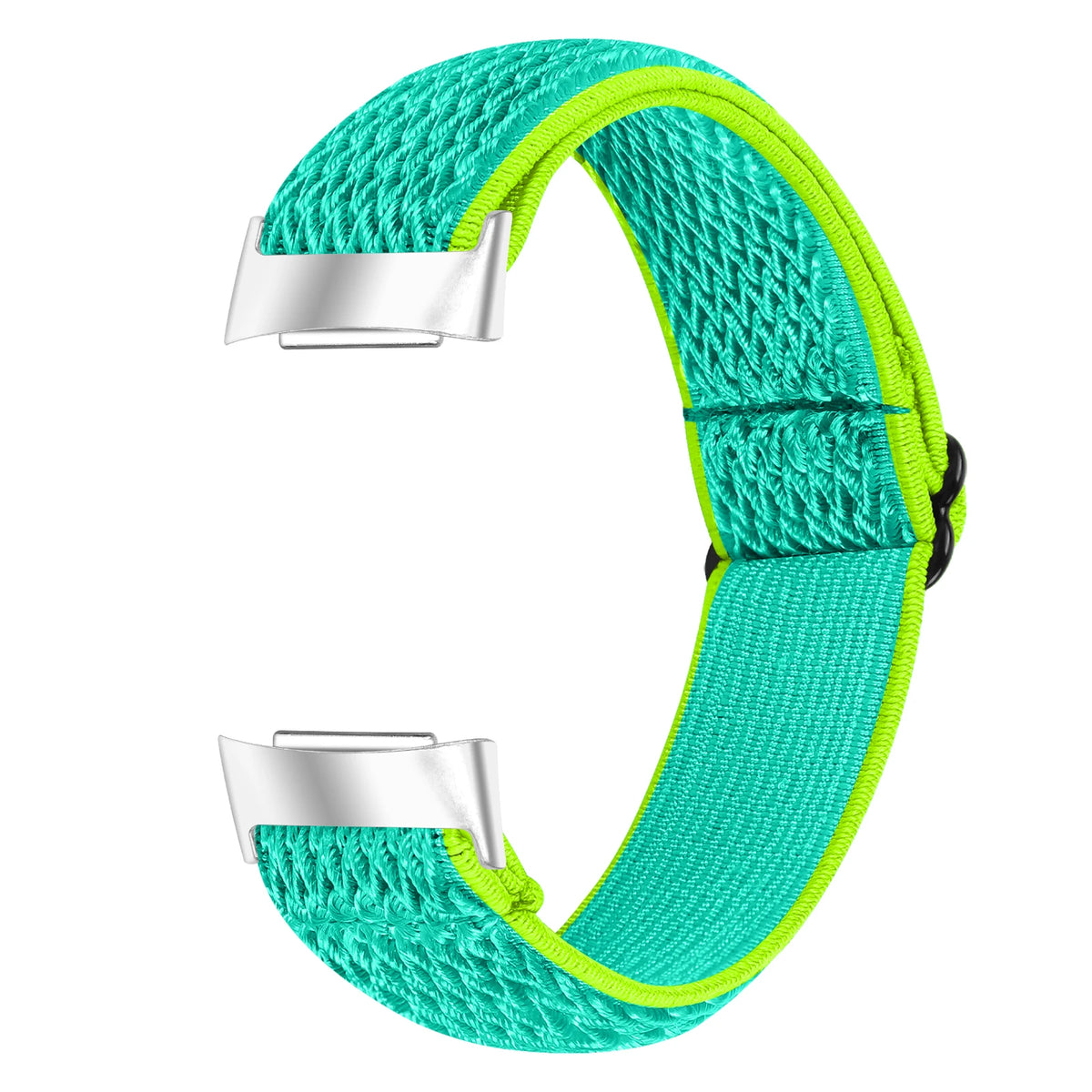 Fitbit Charge 5/6 Adjustable Stretch Nylon Band - Teal / Lime