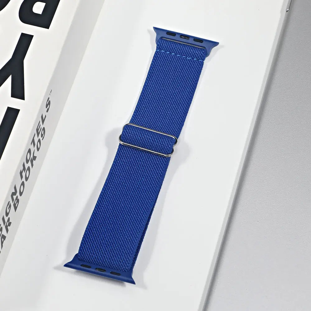 Stretch Nylon Apple Watch Loop - Solid & Patterned in Royal Blue