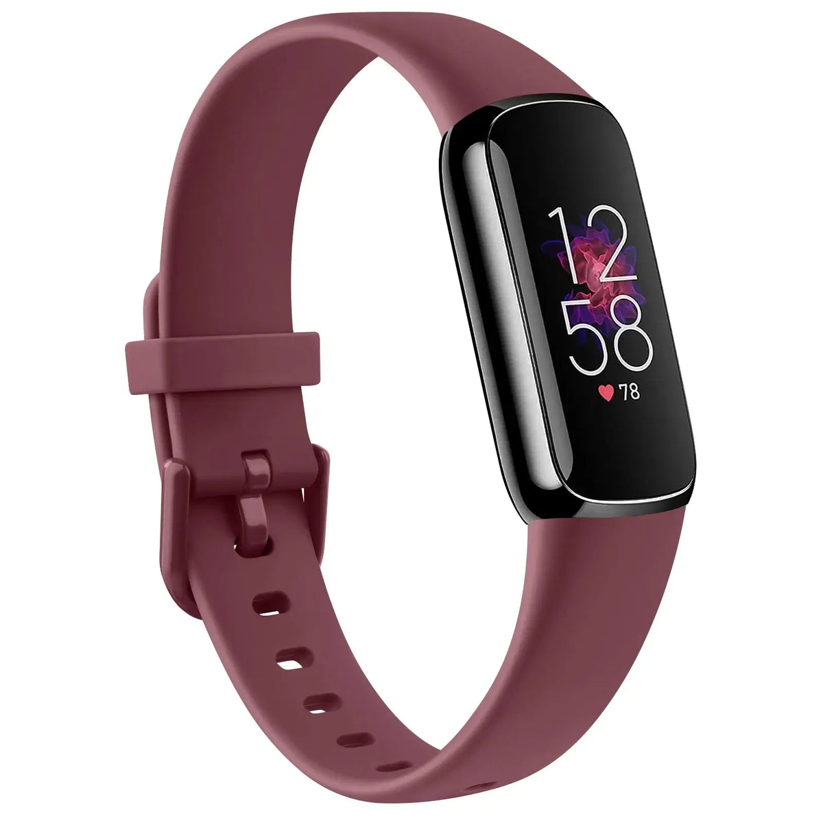 Fitbit Luxe Silicone Band with Solid & Glitter Finishes - Burgundy