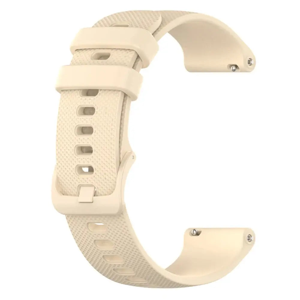 Amazfit Textured Silicone Sport Band in Solid and Two-Tone Colors — Cream / Matching Buckle