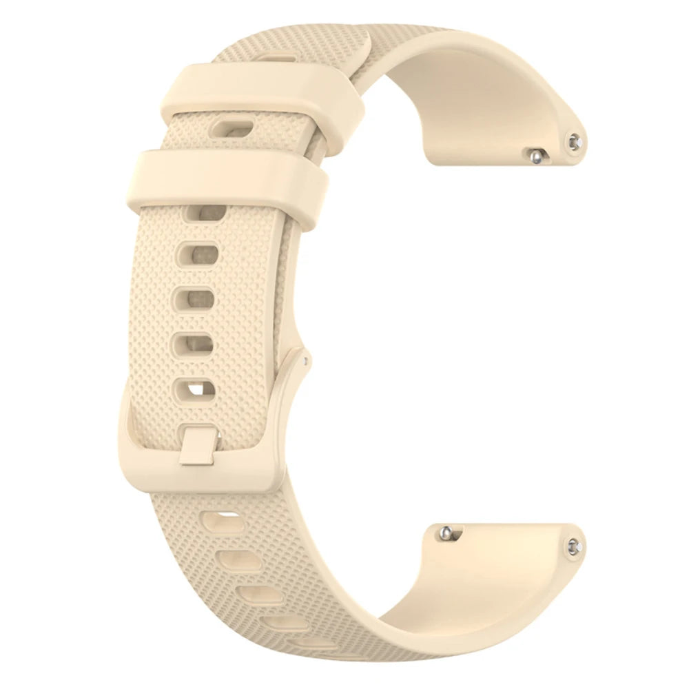 Motorola Moto Textured Silicone Sport Band in Solid and Two-Tone Colors — Cream / Matching Buckle
