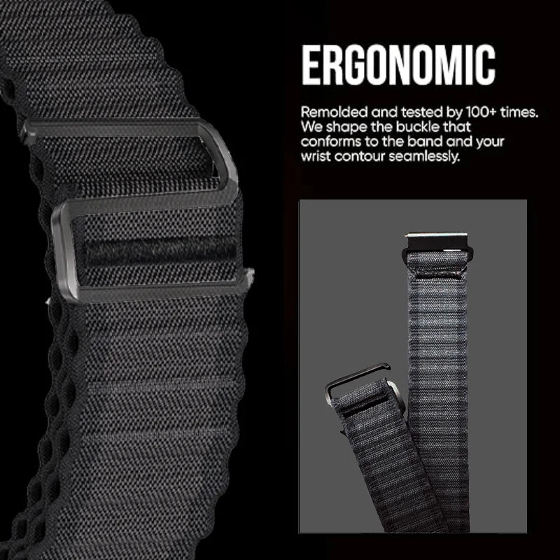 Raised fabric loop and metal hook details for COROS – BandsCo Straps
