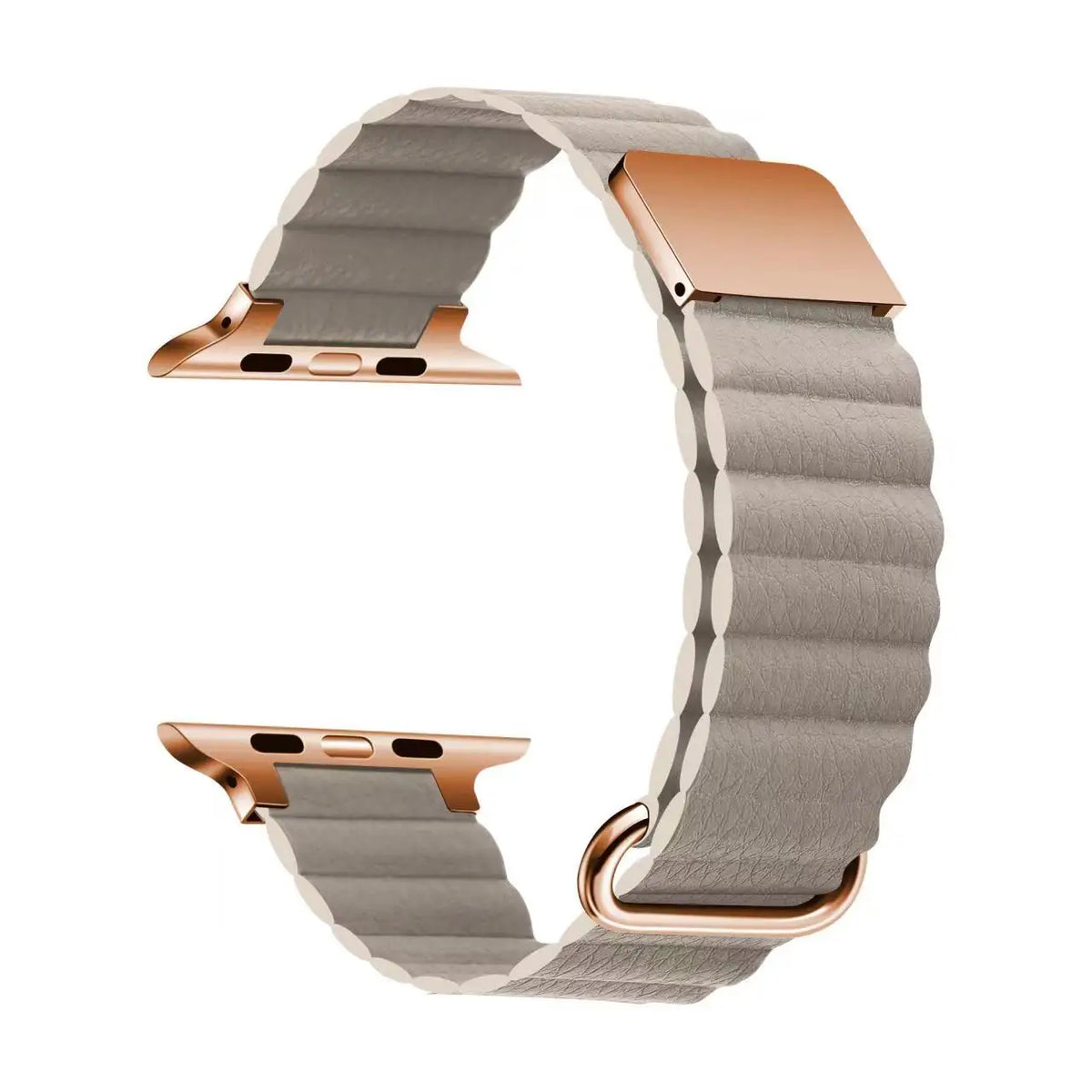 Ribbed Leather Apple Watch Loop Band in Warm Gray