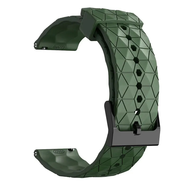 Polar Geometric Silicone Band with Black Buckle – Army Green