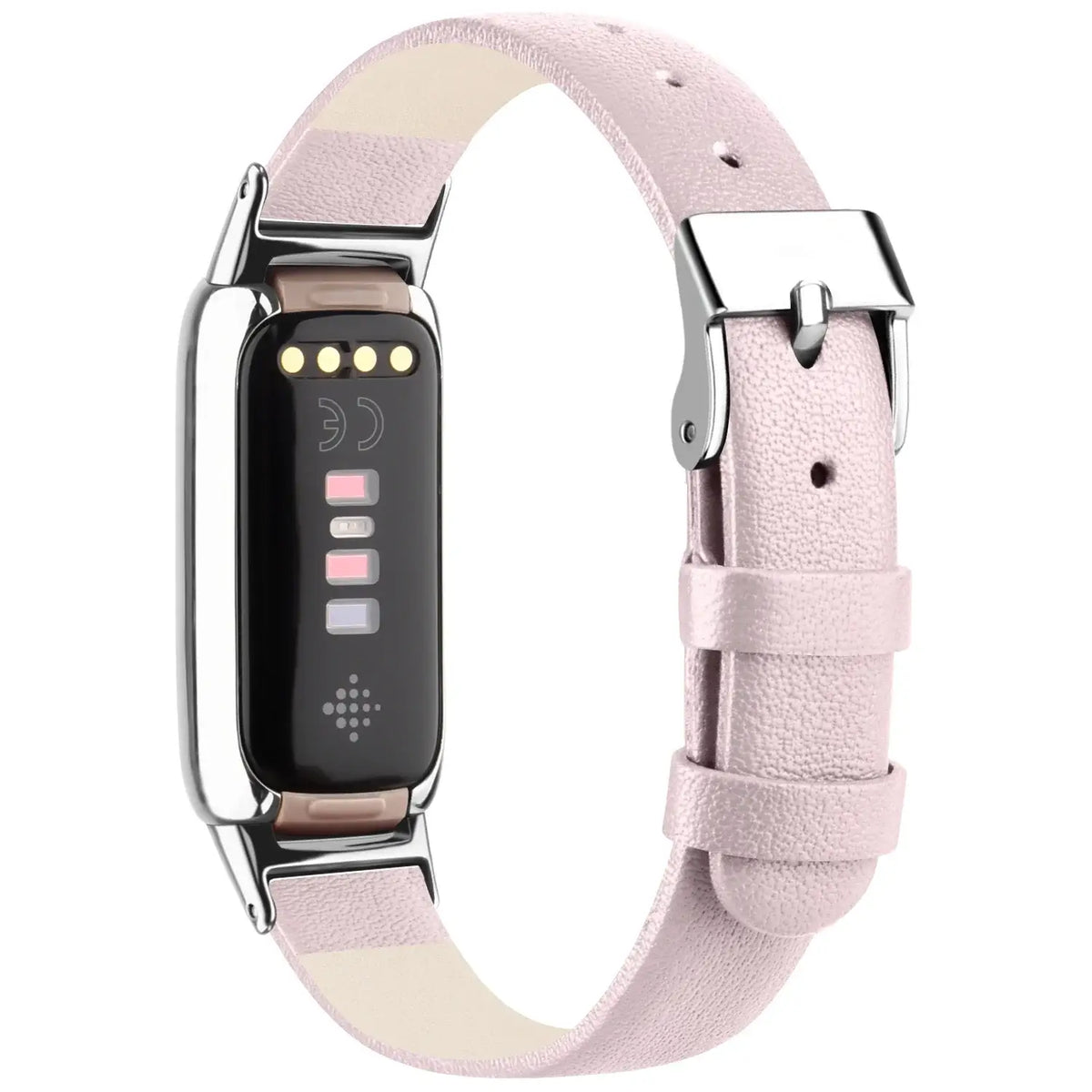 Fitbit Luxe Leather Band with Floral & Glitter Options - Pink