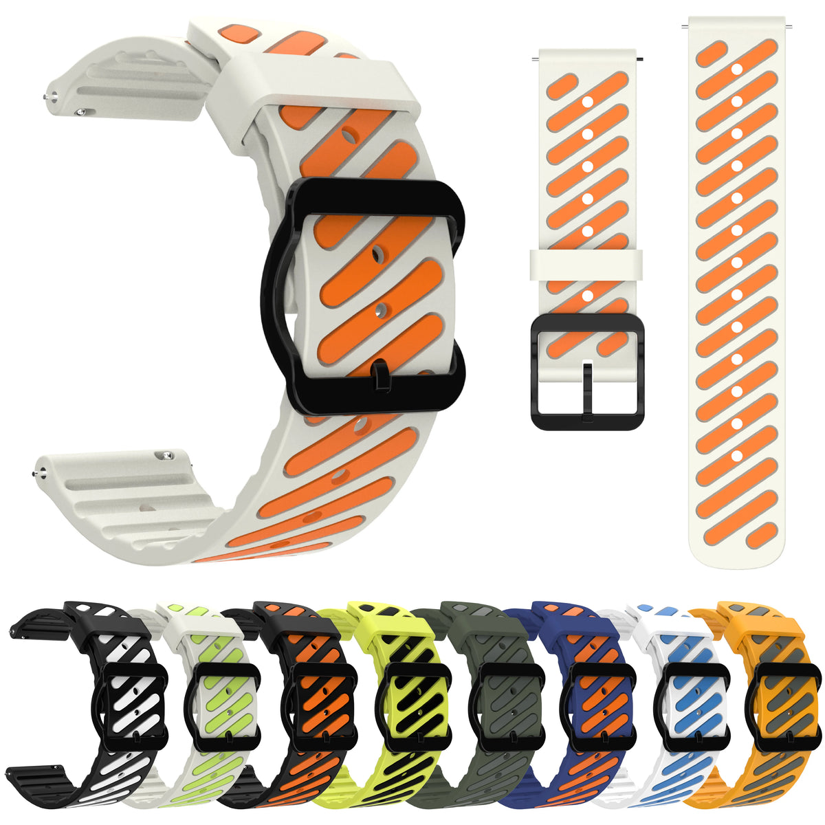 Garmin 22mm Quick Release Two-Tone Silicone Band — product view