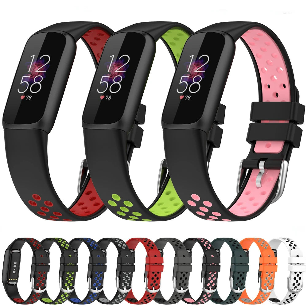 Fitbit Luxe Bands - Solid Silicone, Perforated & Metal - Perforated silicone color options