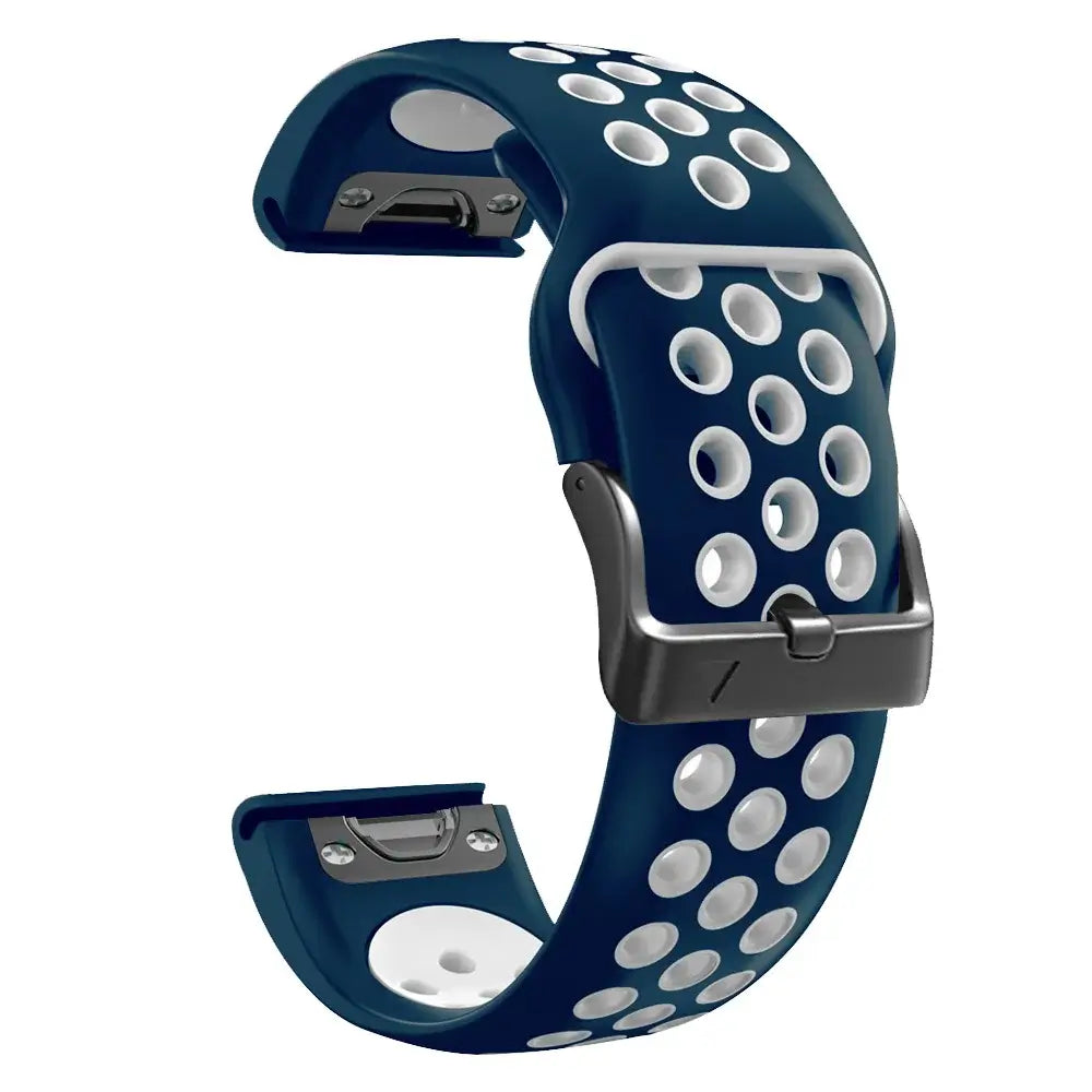 Garmin QuickFit Silicone Band - Perforated and Textured in Navy / White - Perforated