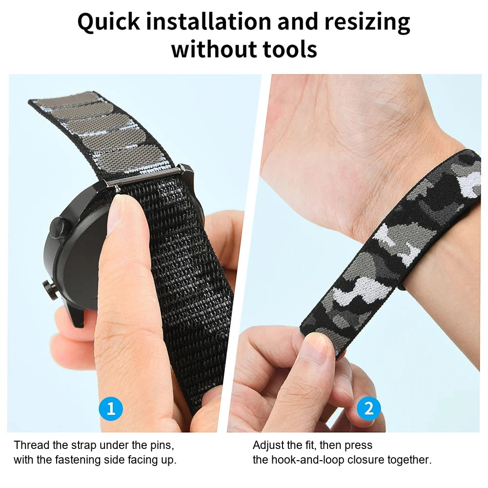 Garmin QuickFit 22/26mm Soft Nylon Hook-and-Loop Sport Band — design detail